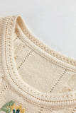 MQTIME  -  Embroidered Cable-Knit Round Neck Sweater Vest