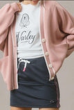 MQTIME  -  Contrast Trim V Neck Button Up Cardigan