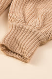 MQTIME  -  Color Block Round Neck Drop Shoulder Sweater