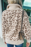 MQTIME  -  Leopard Half Zip Long Sleeve Sweater