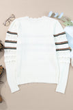 MQTIME  -  Hollow Out Round Neck Long Sleeve Sweater