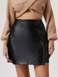 MQTIME  -  Buttoned High Rise Mini Skirt
