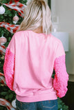 MQTIME  -  Valentine’s Day Sequin Heart Long Sleeve Sweatshirt