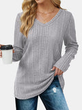 MQTIME  -  V-Neck Long Sleeve T-Shirt