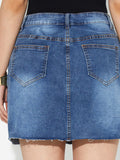 MQTIME  -  Pocketed Button Up Denim Skirt