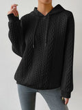 MQTIME  -  Drawstring Drop Shoulder Long Sleeve Hoodie