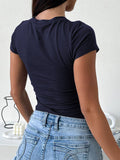 MQTIME  -  Devine Star Round Neck Short Sleeve T-Shirt