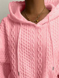 MQTIME  -  Drawstring Drop Shoulder Long Sleeve Hoodie
