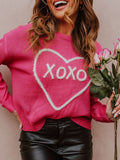 MQTIME  -  XOXO Round Neck Drop Shoulder Sweater