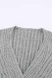 MQTIME  -  Cable-Knit Surplice Lantern Sleeve Sweater Dress