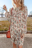 MQTIME  -  Floral Round Neck Long Sleeve Dress