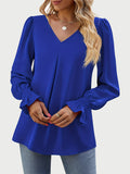 MQTIME  -  V-Neck Flounce Sleeve Top