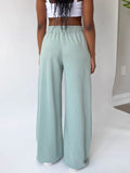 MQTIME  -  Elastic Waist Wide Leg Pants