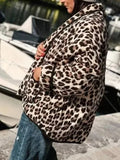MQTIME  -  Leopard Open Front Long Sleeve Outerwear