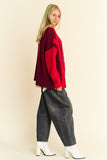 MQTIME  -   Cable-Knit Color Block Open Front Cardigan