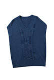 MQTIME  -  Cable-Knit V-Neck Sweater Vest
