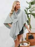 MQTIME  -  Fuzzy Trim Open Front Poncho