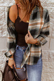 MQTIME  -  Plaid Collared Neck Button Up Long Sleeve Shirt