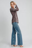 MQTIME  -  Umgee Side Slit Texture Button Up Shirt