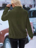 MQTIME  -  Half Zip Long Sleeve Furry Sweatshirt
