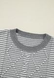 MQTIME  -  Striped Round Neck Dropped Shoulder Sweater