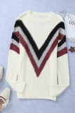 MQTIME  -   Contrast Dropped Shoulder Long Sleeve Sweater
