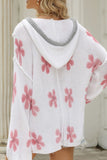 MQTIME  -  Drawstring Flower Hooded Knit Top