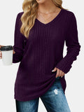 MQTIME  -  V-Neck Long Sleeve T-Shirt
