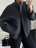 MQTIME  -  Full Size Snap Down Drop Shoulder Jacket