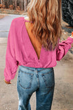 MQTIME  -  Cutout Round Neck Long Sleeve Sweatshirt