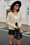 MQTIME  -  Round Neck Button Up Cardigan with Pockets