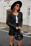 MQTIME  -  Round Neck Button Up Cardigan with Pockets