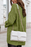 MQTIME  -  V-Neck Dropped Shoulder Sweater