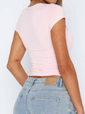 MQTIME  -  Devine Star Round Neck Short Sleeve T-Shirt
