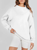 MQTIME  -  Mock Neck Drop Shoulder Long Sleeve Sweatshirt