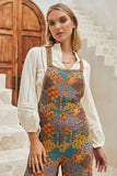 MQTIME  -  Floral Crisscross Strap Wide Leg Overalls