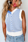 MQTIME  -  Striped Contrast V-Neck Sweater Vest