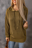 MQTIME  -  Drawstring Texture Long Sleeve Hoodie