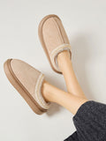 MQTIME  -  Faux Fur Suede Platform Slippers