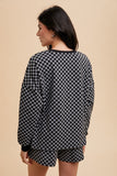 MQTIME  -  Annie Wear Checkered Round Neck Top and Drawstring Shorts Set