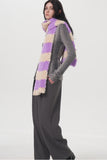 MQTIME  -  Fuzzy Contrast Striped Scarf