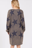 MQTIME  -  SAGE + FIG Washed Star Print Round Neck Dress