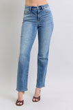 MQTIME  -  Judy Blue Full Size Wash Thermal Straight Jeans with Pockets