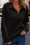MQTIME  -  Half Zip Drop Shoulder Long Sleeve Sweatshirt