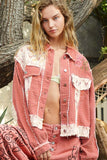 MQTIME  -  POL Crochet Patch Embroidered Button Up Jacket