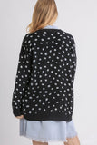 MQTIME  -  Umgee Polka Dot Open Front Drop Shoulder Cardigan