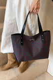 MQTIME  -  Polyester Bow Polka Dot Tote Bag