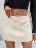 MQTIME  -  Ribbed Mini Sweater Skirt