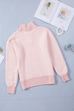 MQTIME  -  Button Detail Mock Neck Long Sleeve Sweater