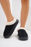 MQTIME  -  Furry Round Toe Platform Slippers